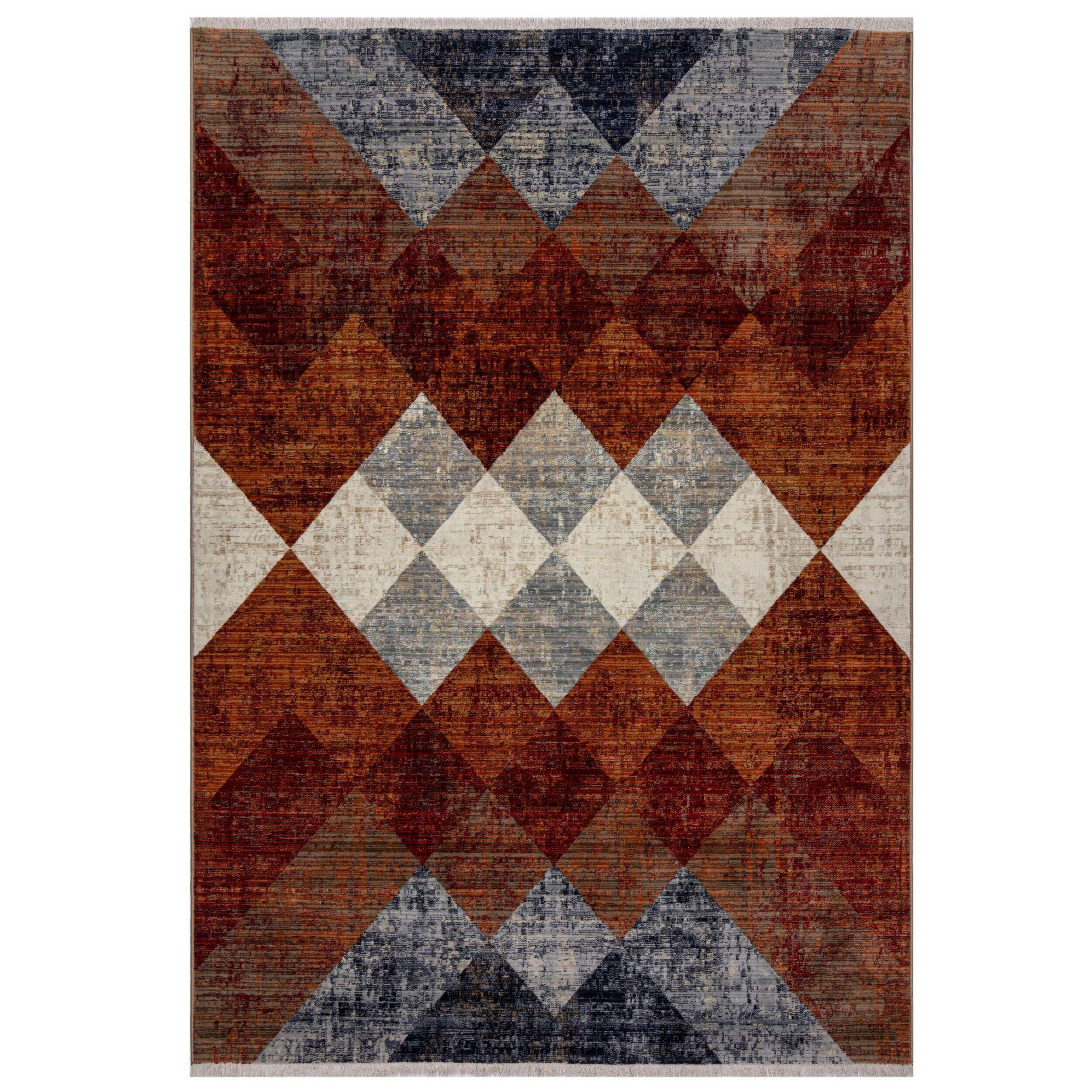 Webteppich Bradley Geo Red 80x154 - Rot, Basics, Textil (80/154cm)