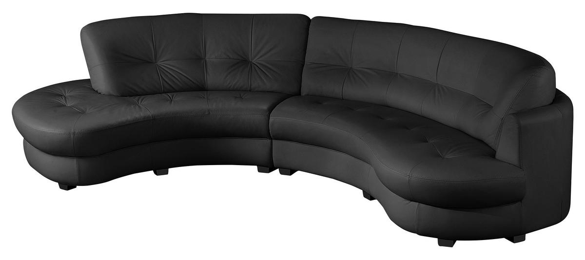 Ecksofa Bretania Schwarz S: 113x300 cm - Schwarz, Design, Leder/Textil (113/300cm) - Livetastic