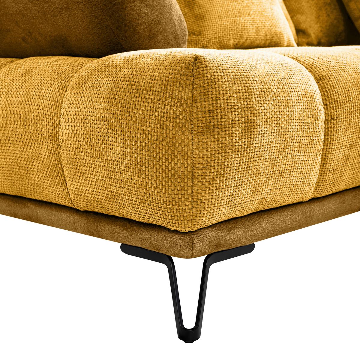 ECKSOFA LARGO N Currygelb S: 262x184cm - Currygelb/Schwarz, MODERN, Textil (262/184cm) - MID.YOU