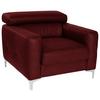 Polstersessel Sammy Dunkelrot - Chromfarben/Dunkelrot, Design, Textil (99/78-92/106cm) - Livetastic