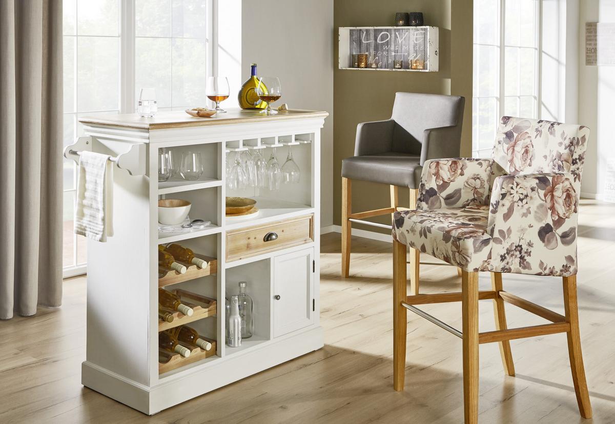 Barový stůl ve venkovském stylu Remy, bílý - bílá, Romantický / Rustikální, dřevo/kompozitní dřevo (106/45,5/110,5cm)