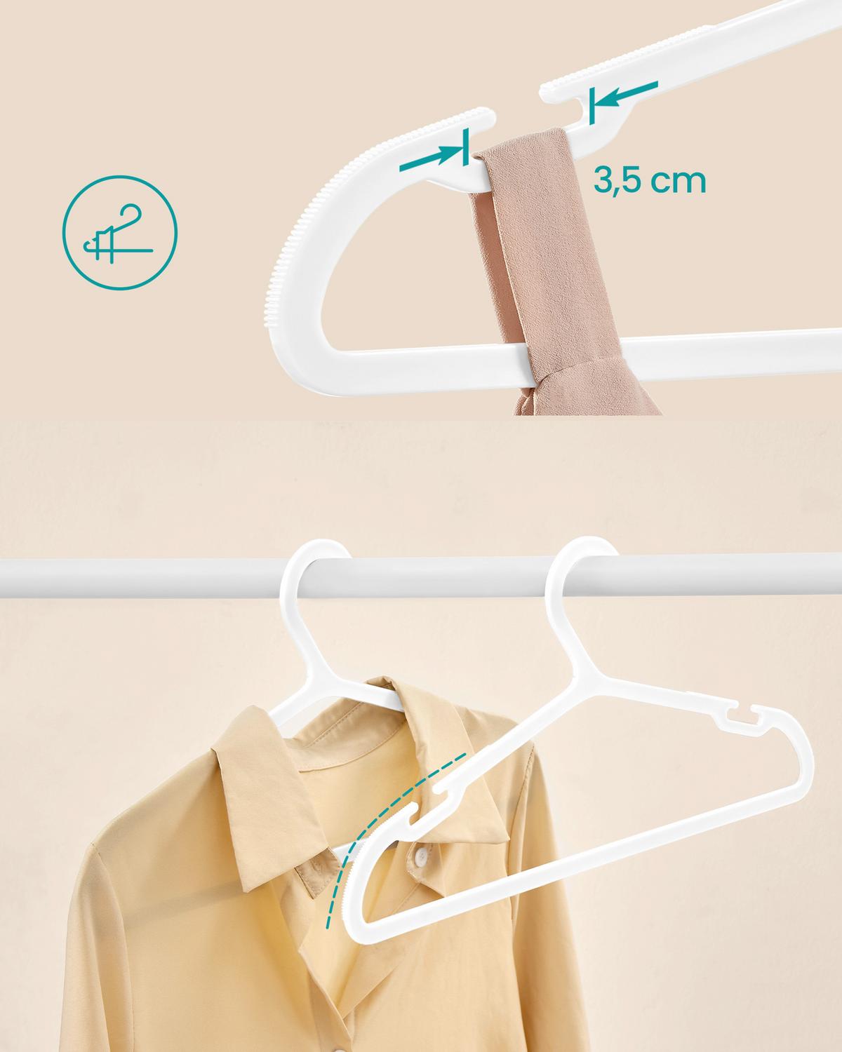 Kleiderbügelset Weiß B: 41,7 cm - Weiß, Basics, Kunststoff (41,7cm)