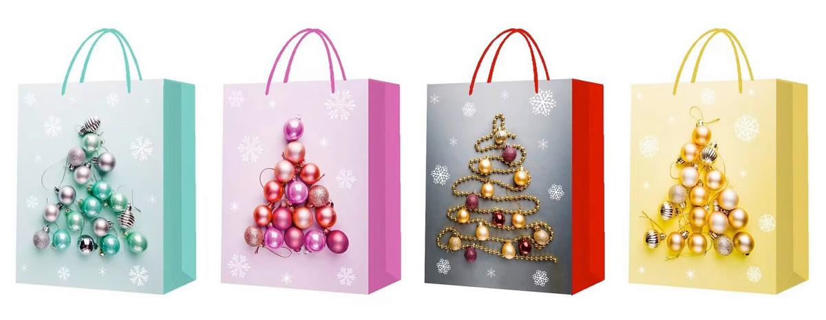 Geschenktasche Christmastree M - Multicolor, Basics, Papier (18/23/10cm)