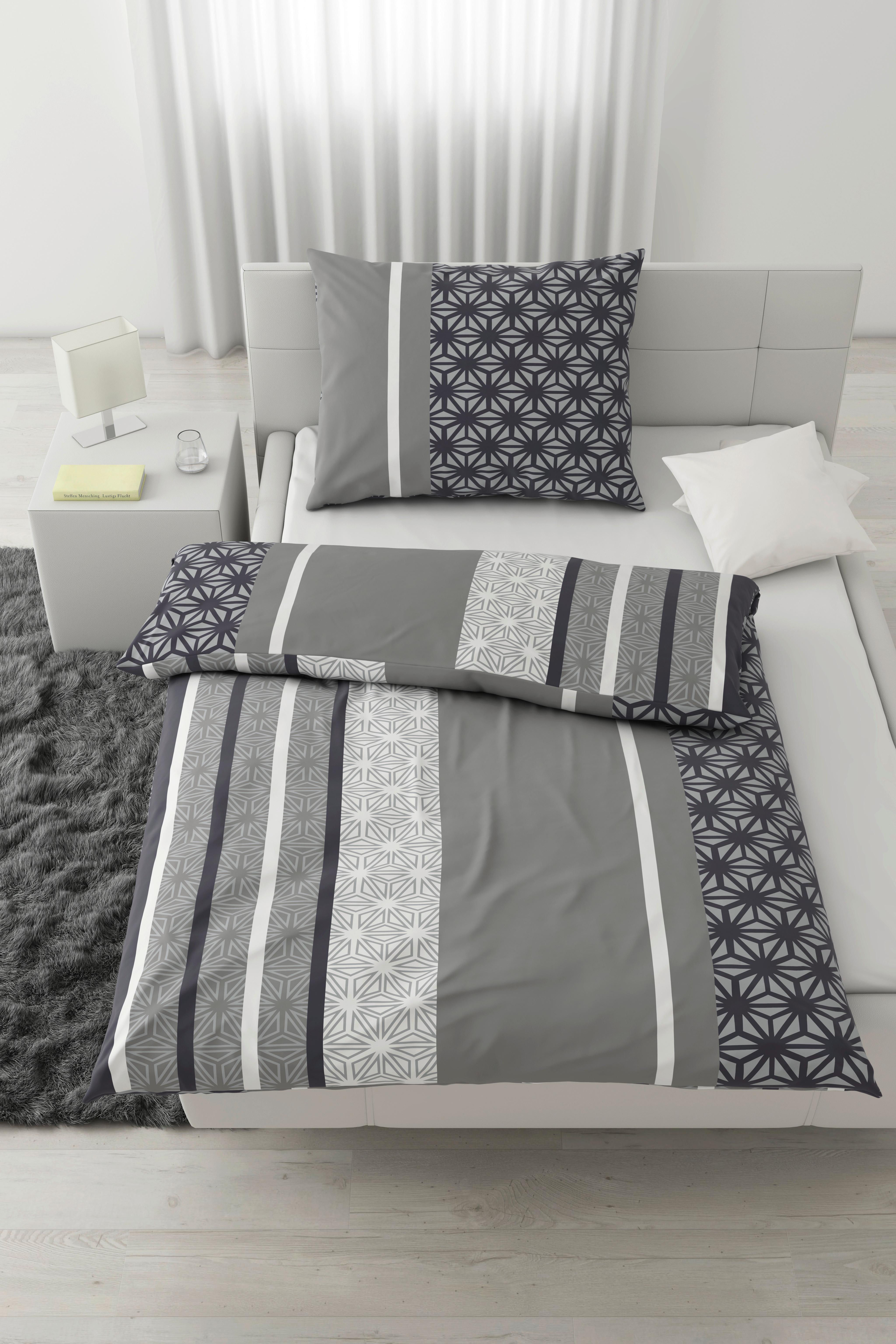 Povlečení Sara, 70/90 140/200cm, šedá - šedá, textil (140/200cm) - Based