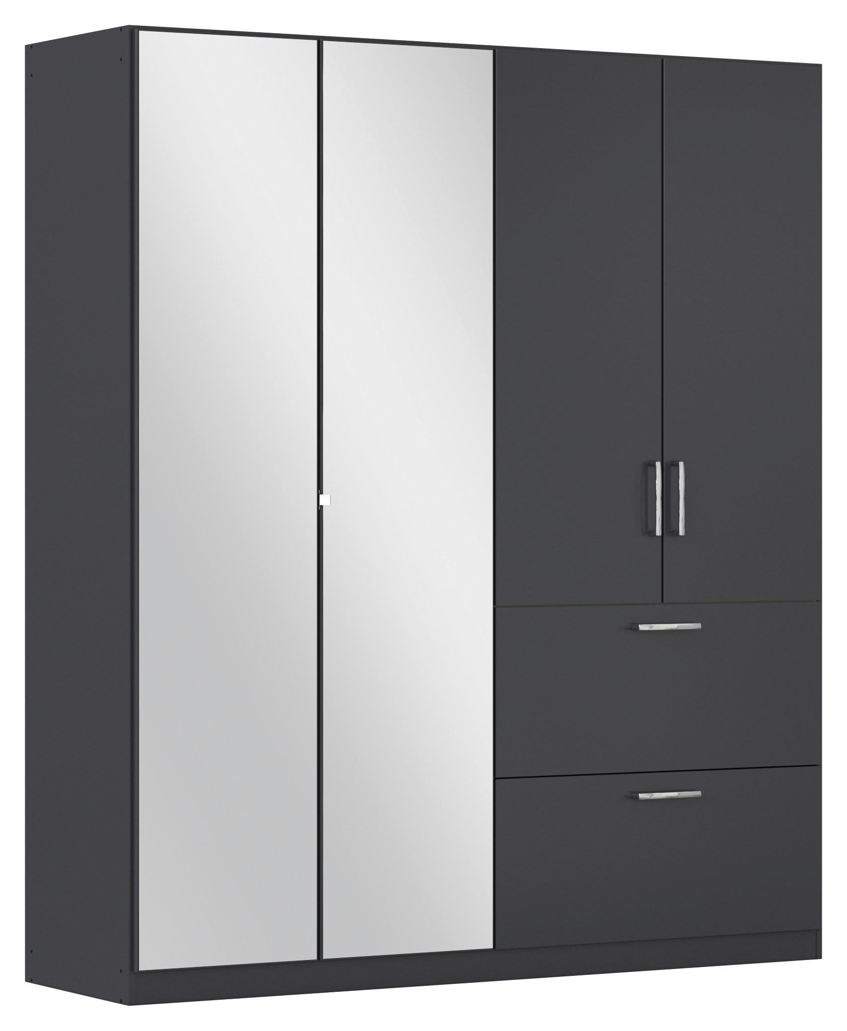 Drehtürenschrank Padua Grau B: 180 cm - Grau, MODERN, Holzwerkstoff (180/210/54cm) - Rauch Möbel