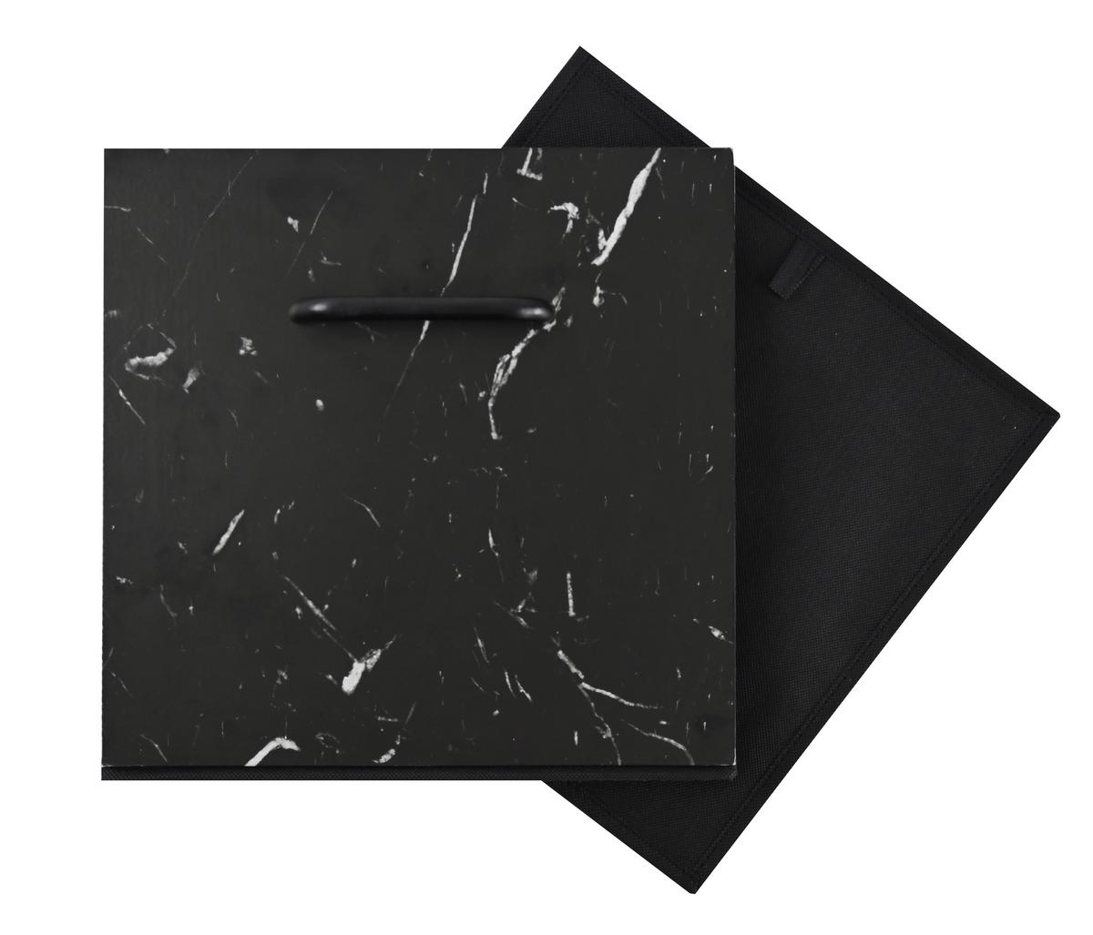 Faltbox Martin - Schwarz, KONVENTIONELL, Karton/Holz (33/33/32cm) - James Wood