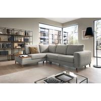 Ecksofa Alika, Grau S: 204x260 cm - Eschefarben/Grau, MODERN, Textil (204/260cm) - Trendmanufaktur