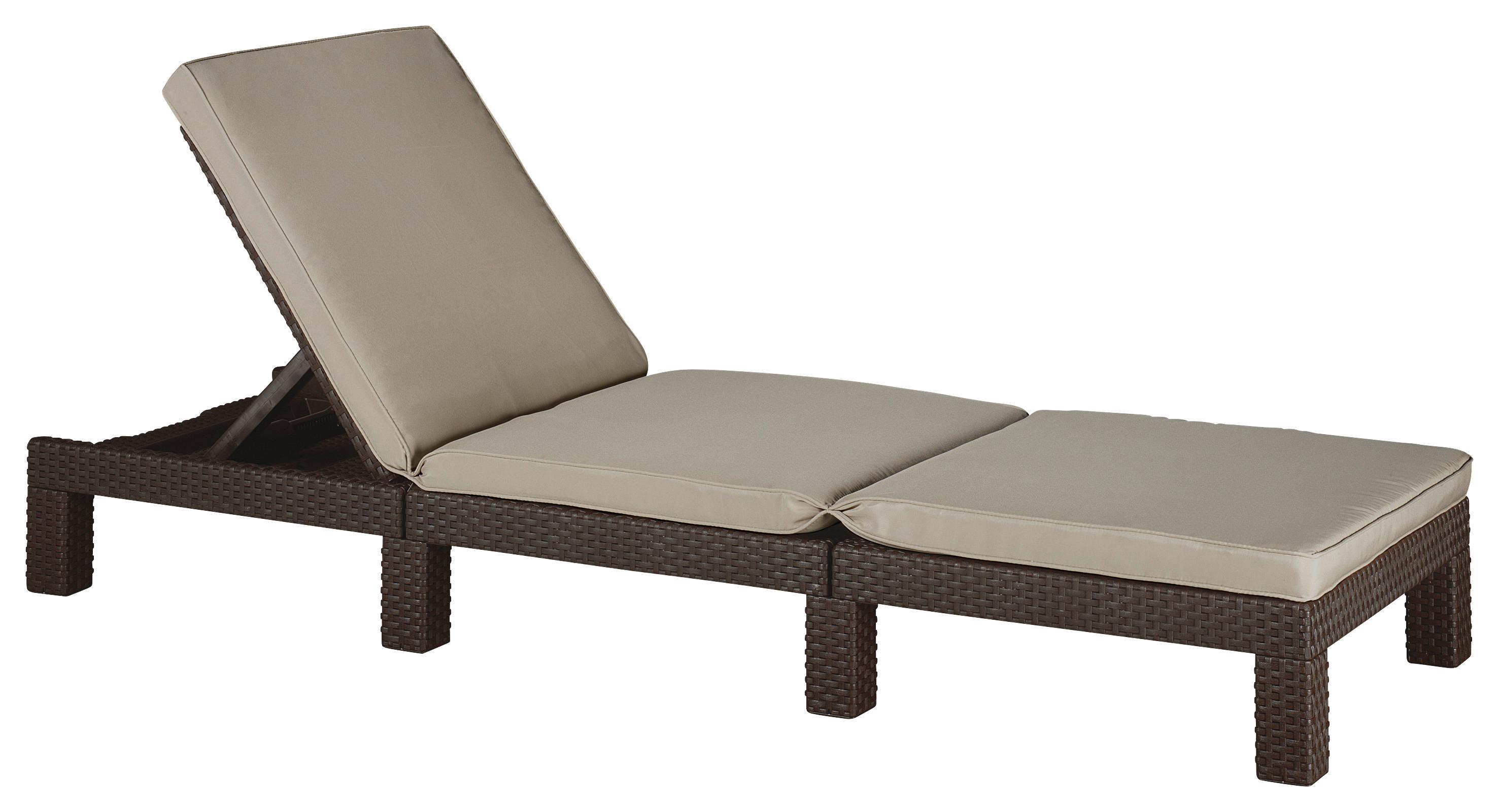 Sonnenliege Daytona Polyrattan Verstellbar Mit Auflage - Braun, MODERN, Kunststoff (195/64/22cm) - Keter