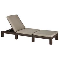 Sonnenliege Daytona Polyrattan Verstellbar Mit Auflage - Braun, MODERN, Kunststoff (195/64/22cm) - Keter