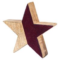 Dekostern ca. 15/4cm - Bordeaux, Basics, Holz (15/4cm)