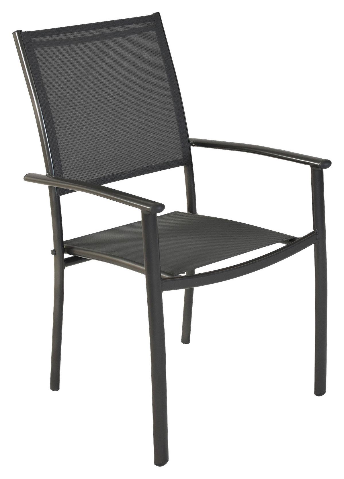 Gartenset Milano - Graphitfarben/Grau, MODERN, Textil/Metall - Gardenson
