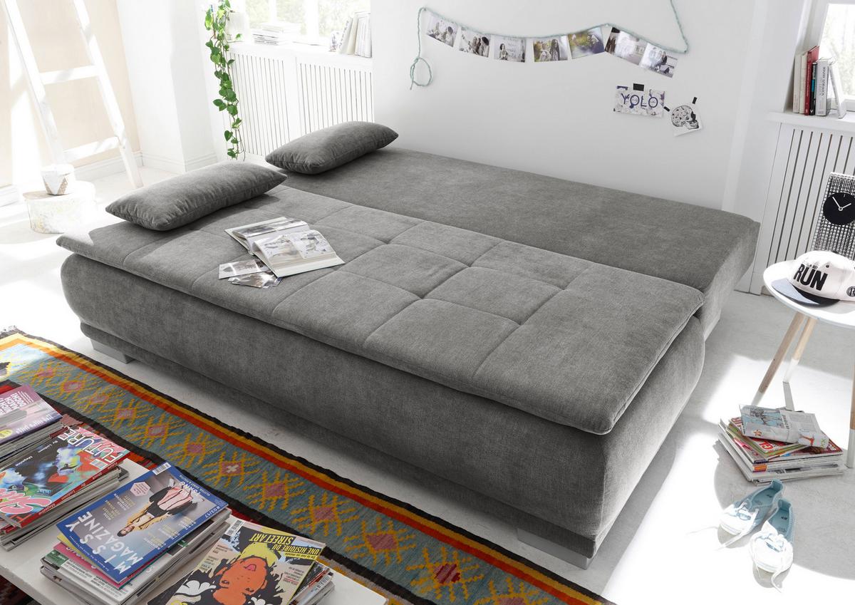 Rozkladací pohovka Luigi šedá - šedá/barvy stříbra, Moderní, kompozitní dřevo/textil (208/93/105cm) - MID.YOU