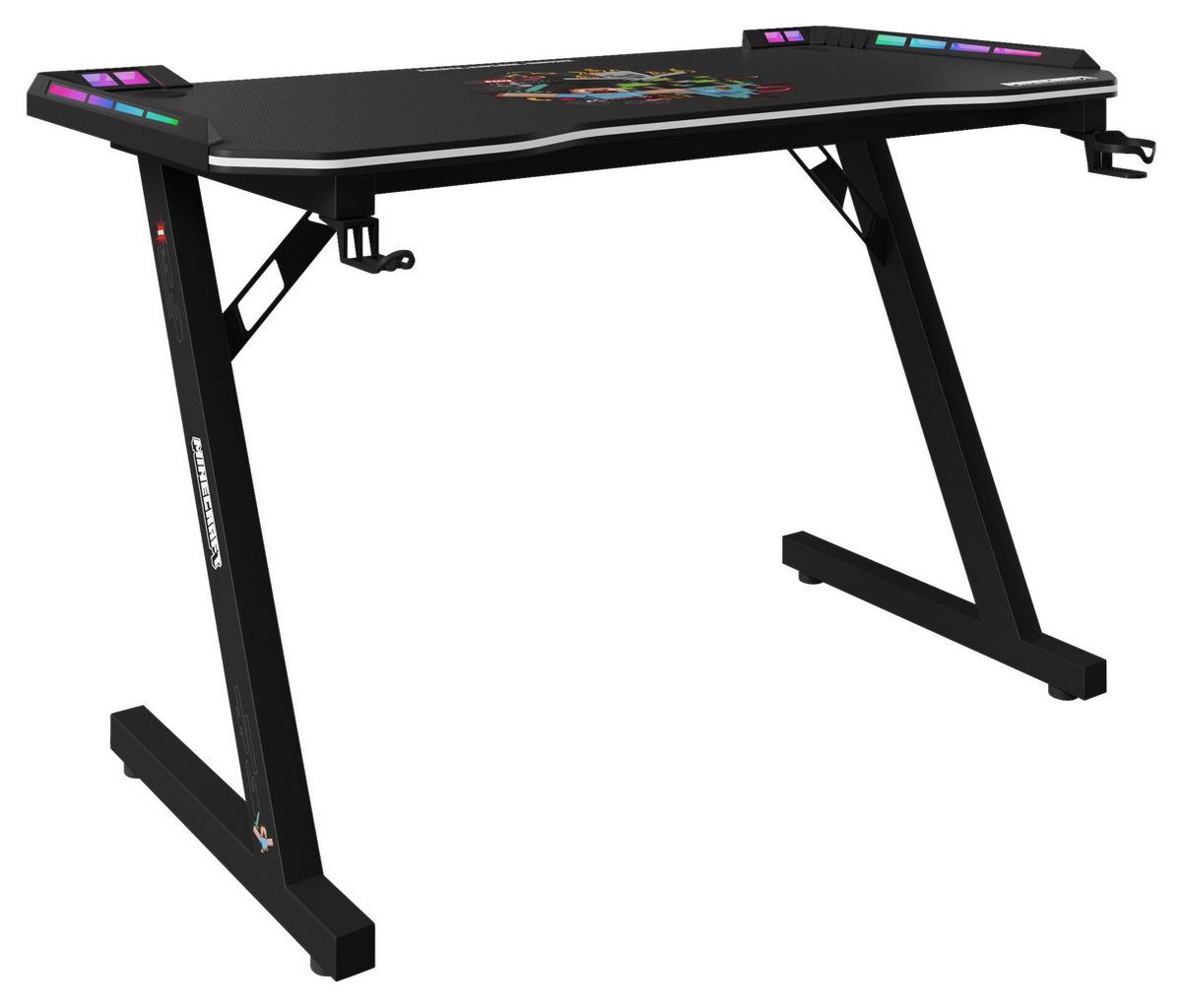 Gamingtisch Minecraft - Multicolor/Schwarz, MODERN, Holzwerkstoff/Metall (120/60/74cm) - Minecraft