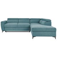 Ecksofa mit Schlaffunktion & Bettkasten Lapis Petrol - Petrol/Schwarz, KONVENTIONELL, Textil (255/217cm) - MID.YOU