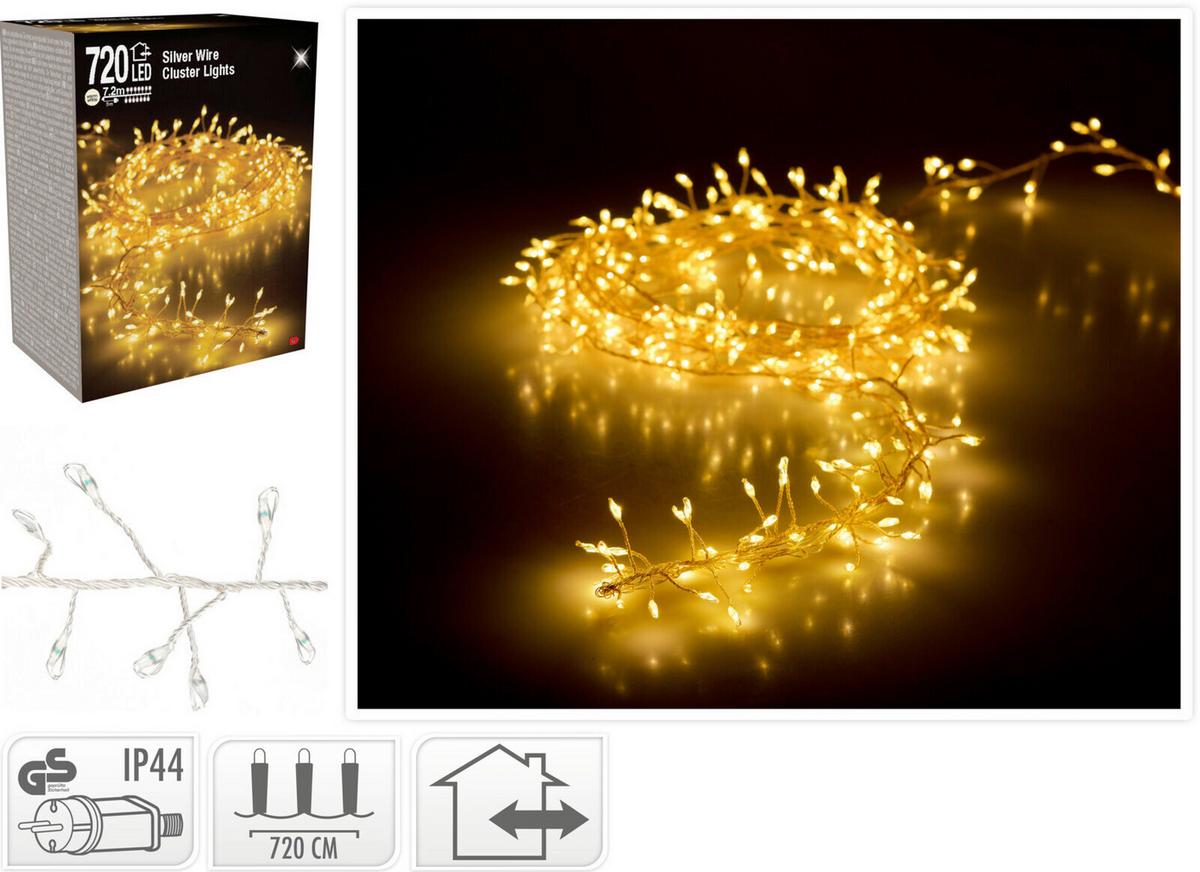 Fényfüzér Kb. 720cm - fehér, Basics, műanyag (720cm)