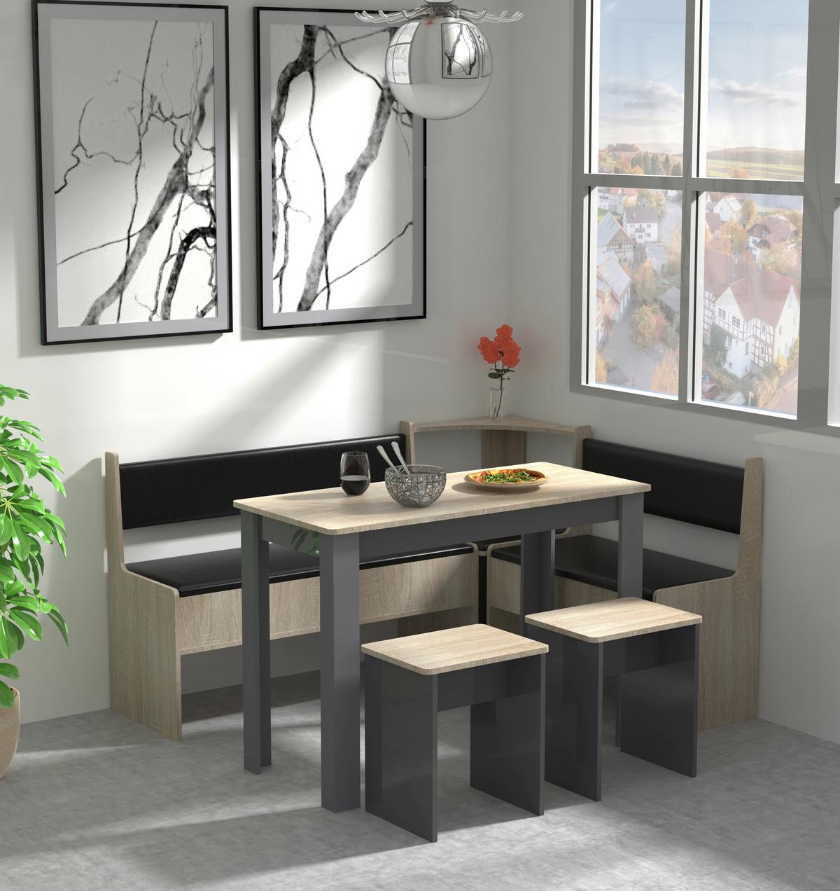 Eckbankgruppe Esal Anthrazit S: 153/115 Cm - Anthrazit, MODERN, Holzwerkstoff (153/115cm) - MID.YOU