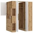 Eckschrank Begehbar mit Regal 120cm Box, Eiche Dekor/Weiß - Eichefarben/Weiß, MODERN, Holzwerkstoff (120/205/150cm) - Ondega