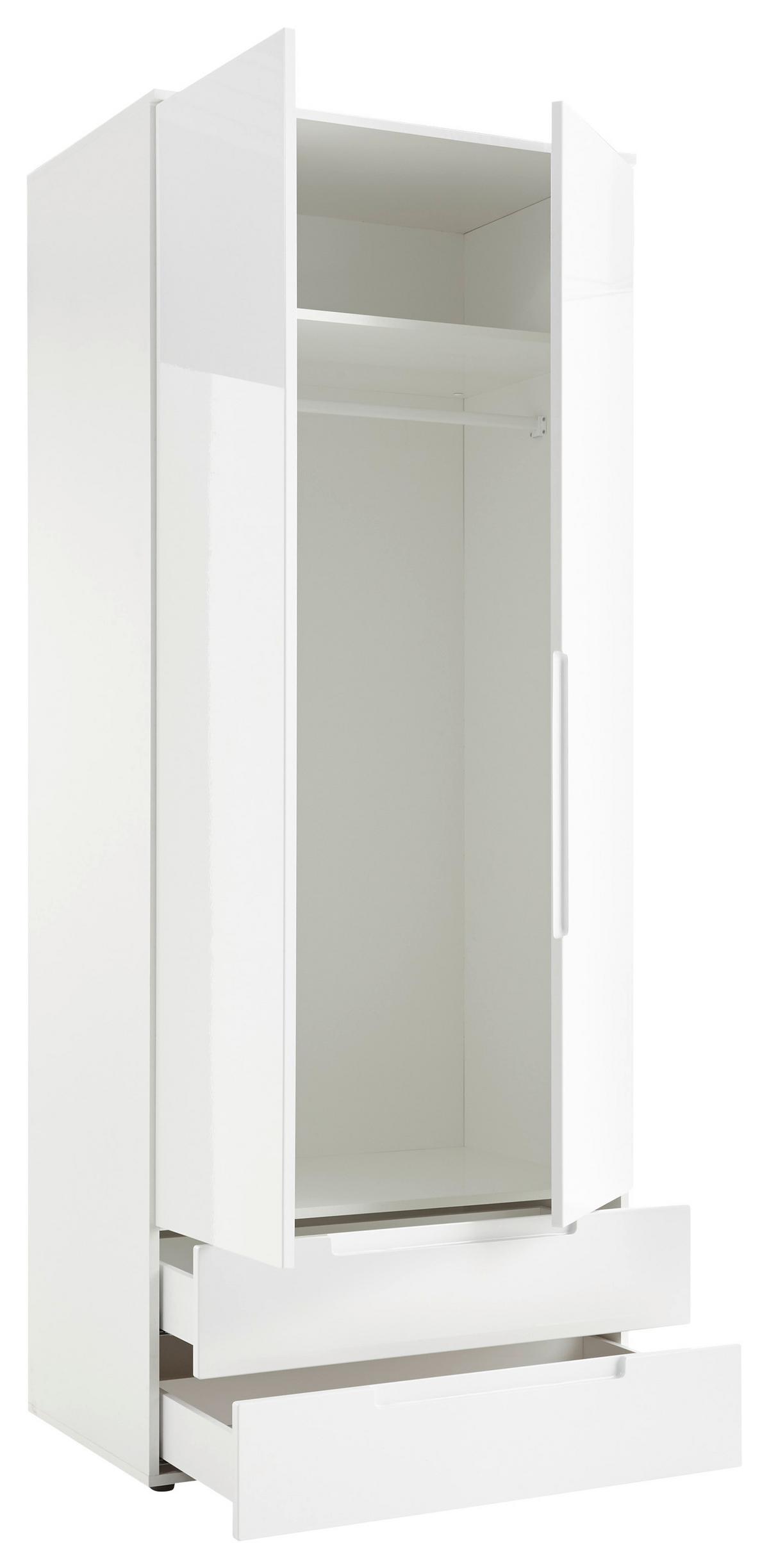 Drehtürenschrank +schubladen B: 84 cm Spice, Weiß - Eichefarben/Weiß, MODERN, Holzwerkstoff (84/208/57cm) - MID.YOU