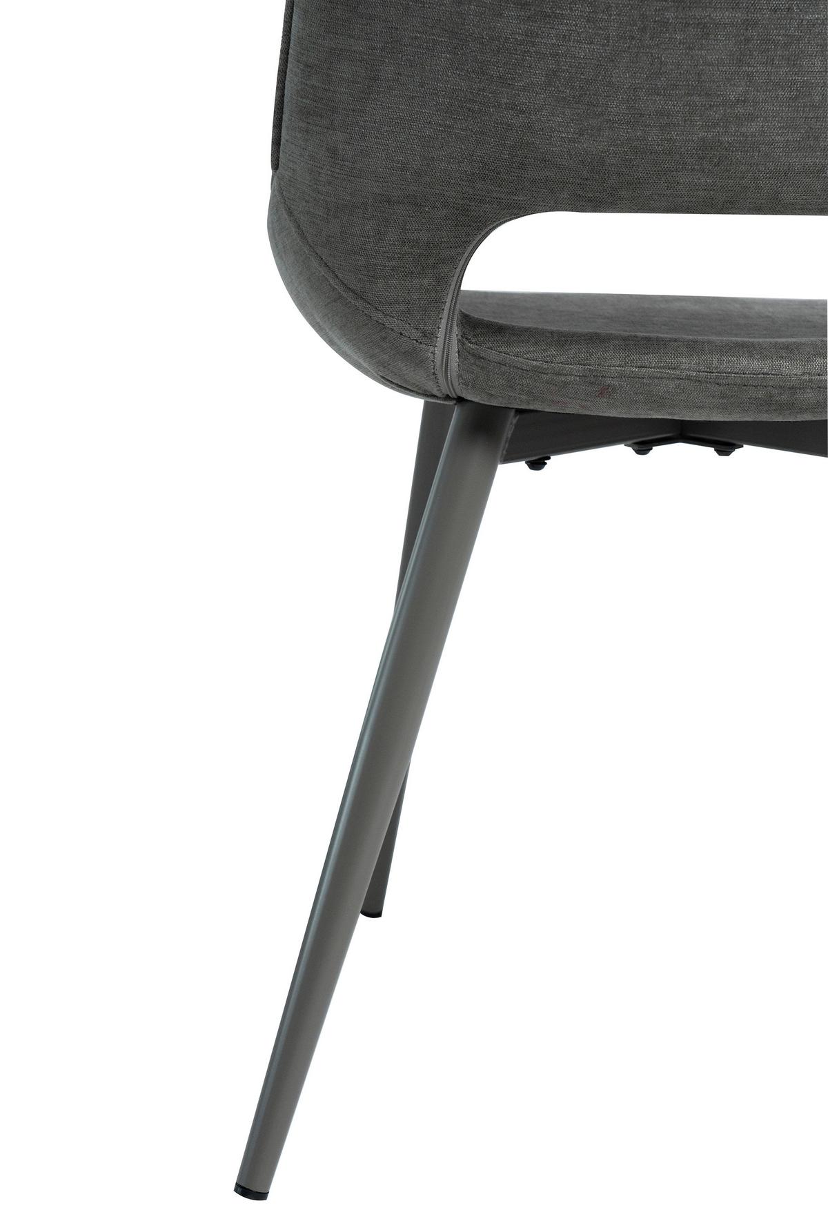 Stuhl Vero Grau B: 50 cm - Grau, MODERN, Textil/Metall (50/86/62cm) - Livetastic