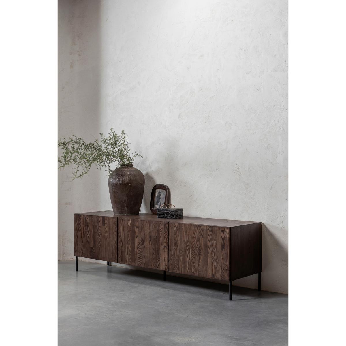 LOWBOARD Gravure Braun B: 180cm - Schwarz/Braun, Design, Holz (180/56/46cm) - Livetastic