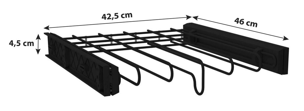 VĚŠÁK NA KALHOTY UNIT - antracitová, Moderní, kov (42,5/4,5/46,2cm) - Ondega