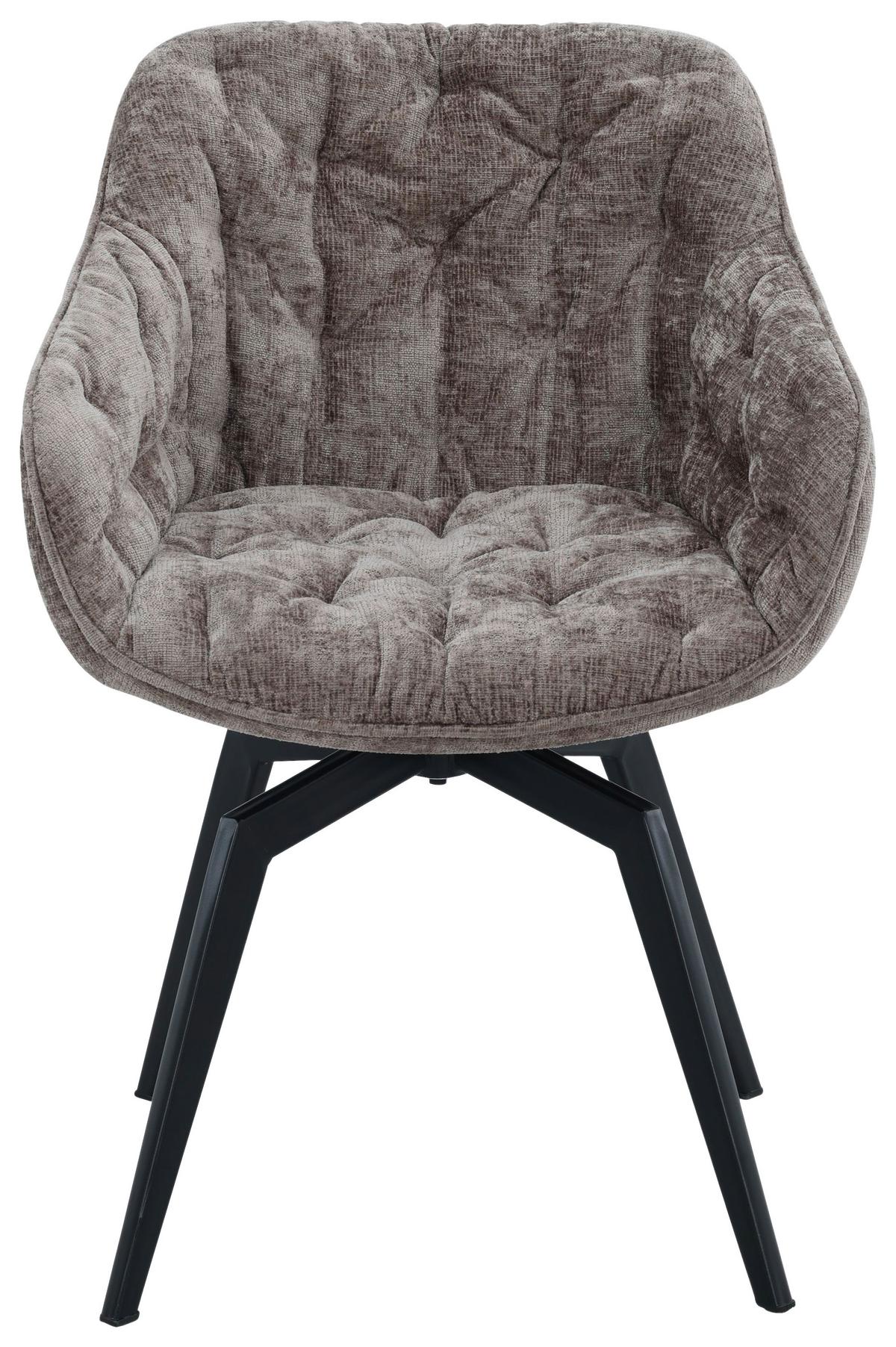 Armlehnstuhl Avegno Hellbraun/Schwarz B: 59,5 cm - Hellbraun/Schwarz, MODERN, Textil/Metall (59,5/84/63,5cm) - Livetastic