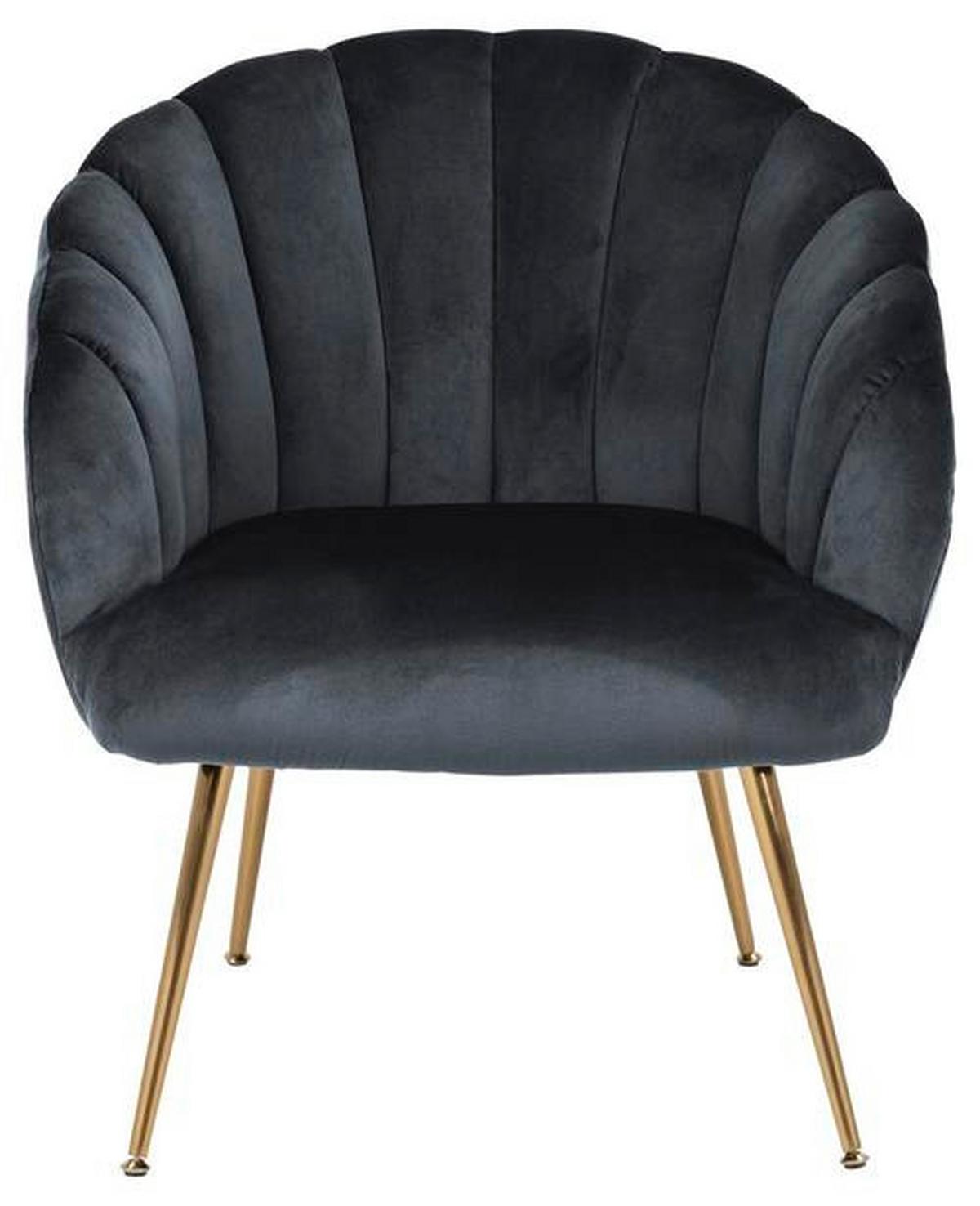 Lounge Křeslo DANIELLA šedá - tmavě šedá/barvy zlata, Design, kov/textil (76/81/76cm) - Livetastic