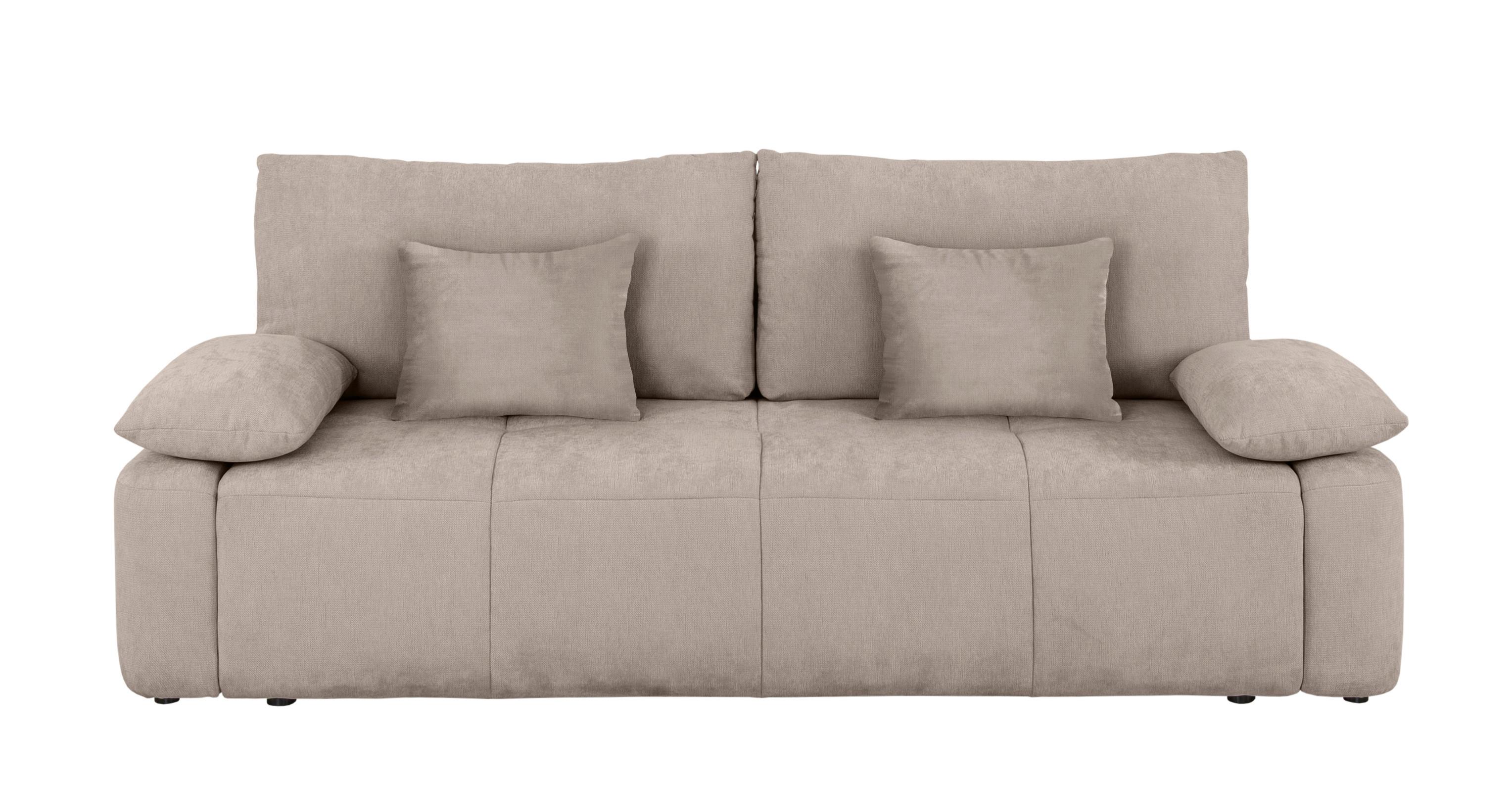 Schlafsofa Hello Lux 3dl Hellgrau B: 240cm - Hellgrau/Schwarz, Design, Textil (240/93/108cm) - MID.YOU