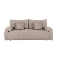 Schlafsofa Hello Lux 3Dl Hellgrau B: 240cm - Hellgrau/Schwarz, Design, Textil (240/93/108cm) - MID.YOU