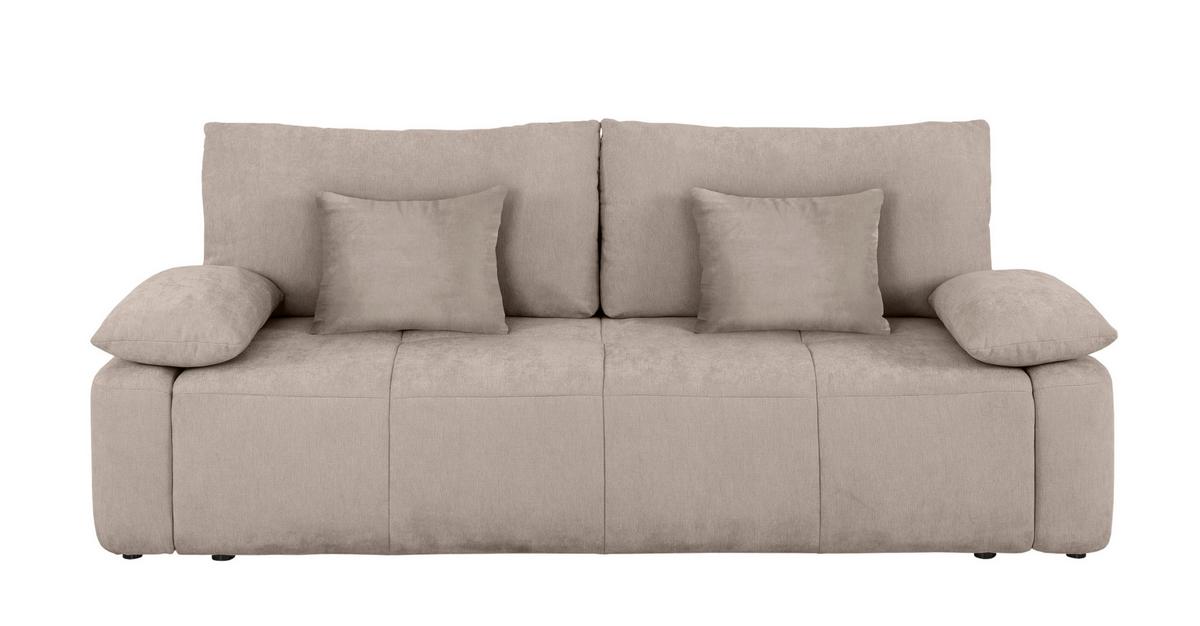 Schlafsofa Hello Lux 3Dl Hellgrau B: 240cm - Hellgrau/Schwarz, Design, Textil (240/93/108cm) - MID.YOU