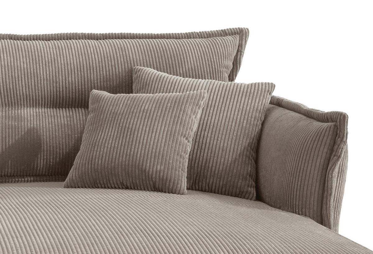 Ecksofa Lava Graubraun S: 255/180 Cm - Graubraun/Schwarz, MODERN, Textil (255/180cm) - Livetastic