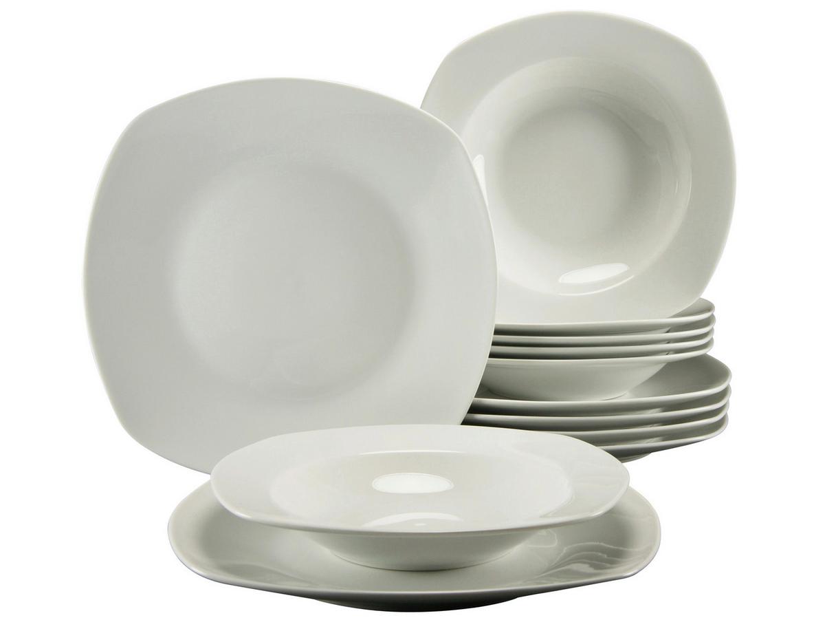 Jedálenský servis Amelie biely, 12 dielny pre 6 osôb - biela, keramika (28,5/22/31cm) - Creatable