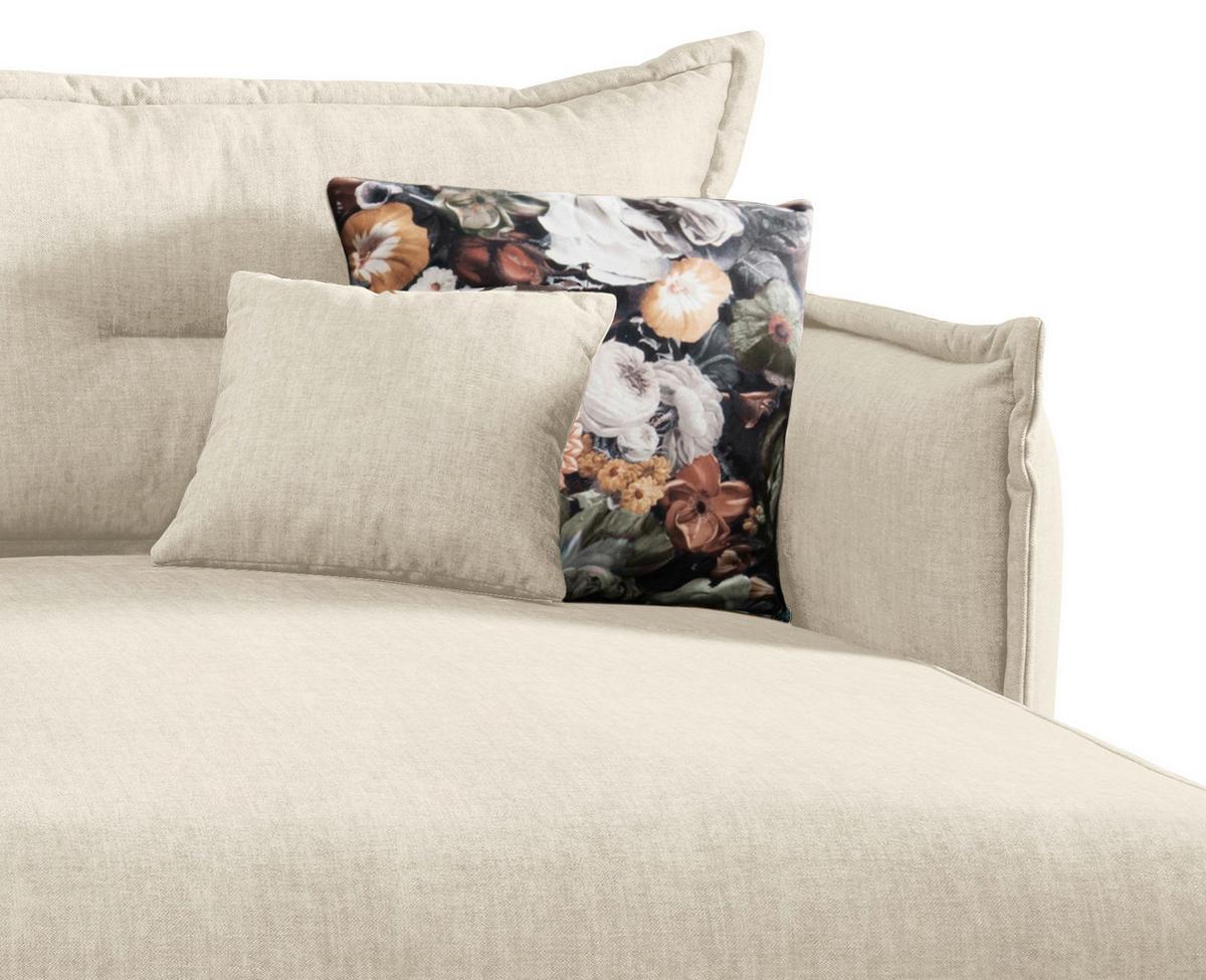 Ecksofa mit Armteilverstellung Lava, Beige, S: 255x180 cm - Beige/Schwarz, MODERN, Textil (255/180cm) - Livetastic