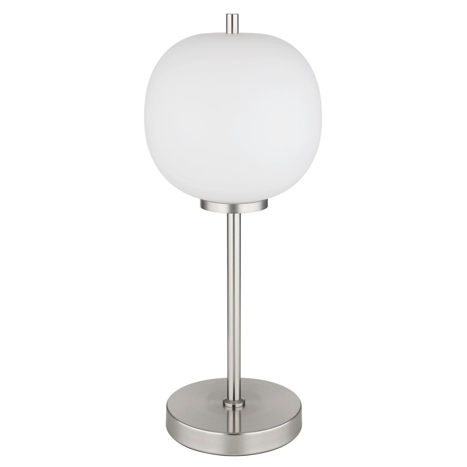 Tischleuchte 15345tno - Nickelfarben, KONVENTIONELL, Glas/Metall (18,5/45cm) - Globo