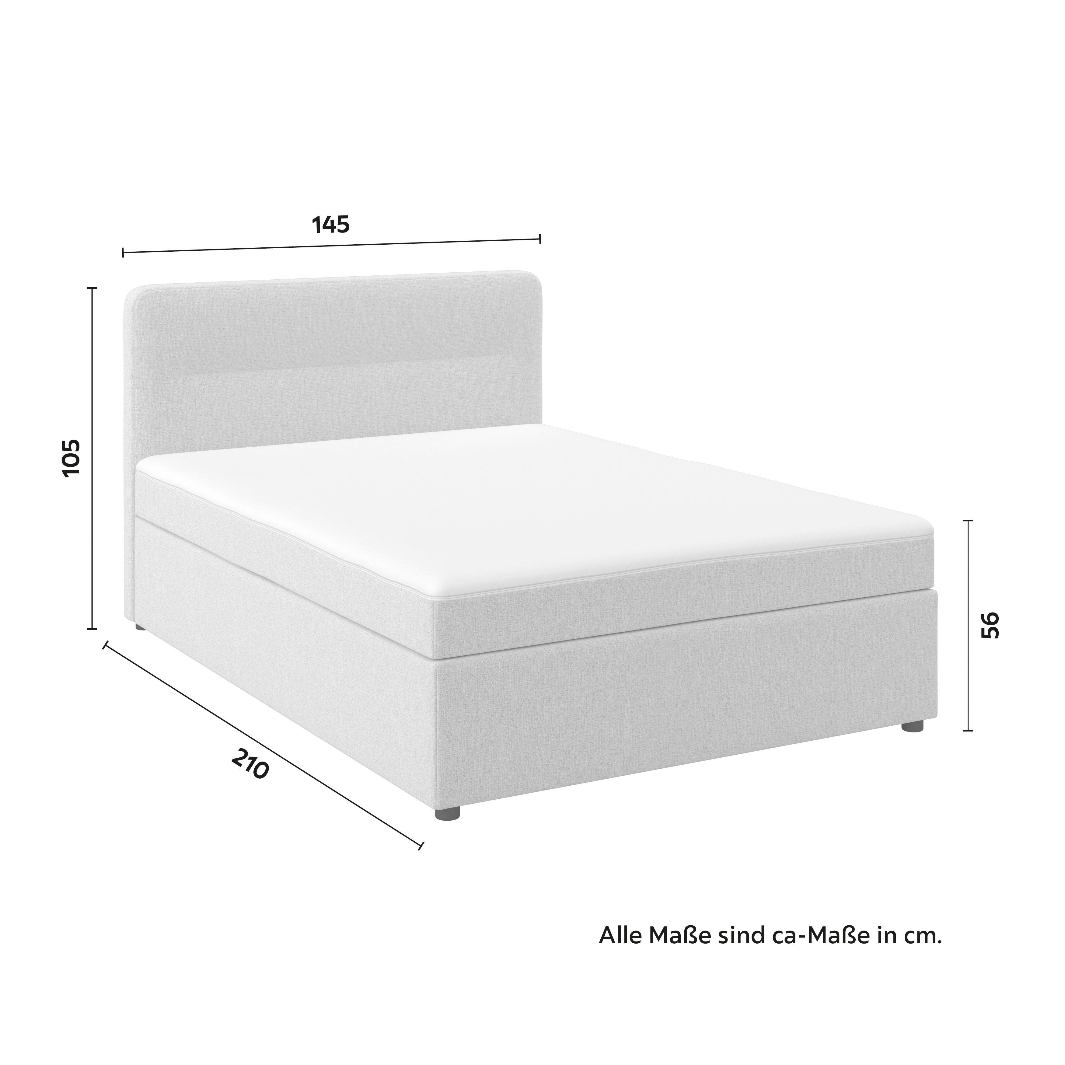 Boxspringová postel MARCO 140x200, světle šedá - černá/světle šedá, Moderní, dřevo/textil (140/200cm) - Bessagi Home
