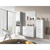 Kúpeľňa 5-dielna, biela - biela/biela s vysokým leskom, Lifestyle, kov/kompozitné drevo (120cm) - P & B