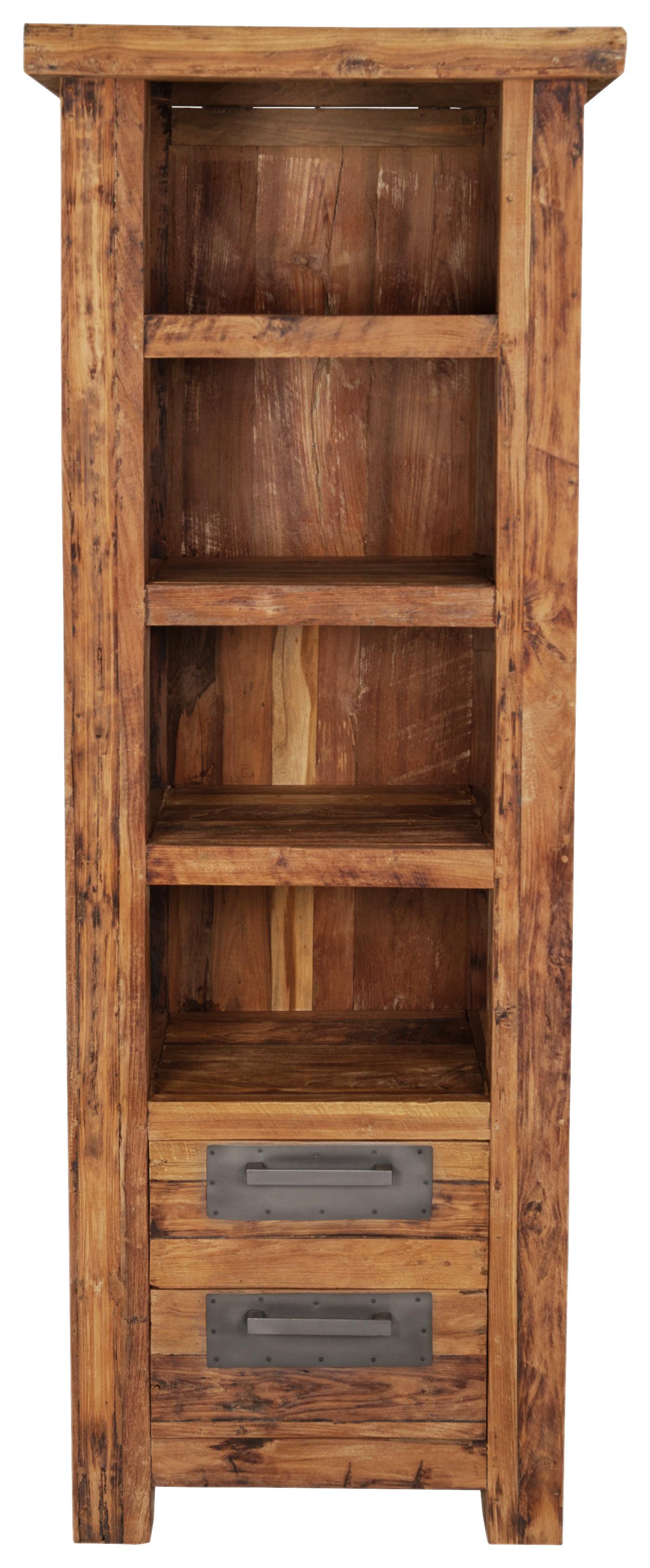 Regal Coruna B: 70 cm Teakholz - Naturfarben, Basics, Holz (70/195/45cm)