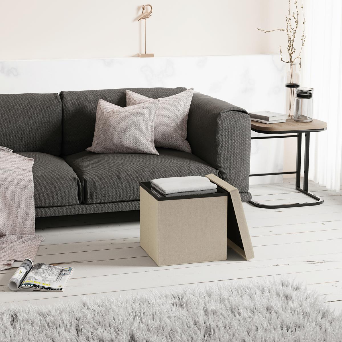 Sitzbox Boxas Creme B: 38 cm - Creme, Basics, Holzwerkstoff/Kunststoff (38/38/38cm) - MID.YOU