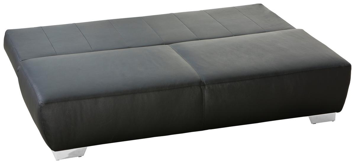 2-Sitzer-Sofa mit Schlaffunkt. + BK. Nikita Schwarz Leder - Chromfarben/Schwarz, KONVENTIONELL, Leder (195/85/90cm) - Livetastic