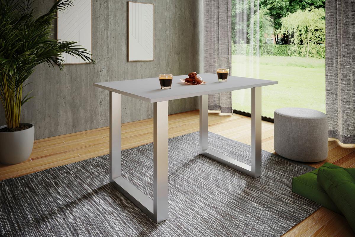 Esstisch Xona Anthrazit/silberfarben - Anthrazit/Silberfarben, Design, Holzwerkstoff/Metall (80/50/76cm) - MID.YOU