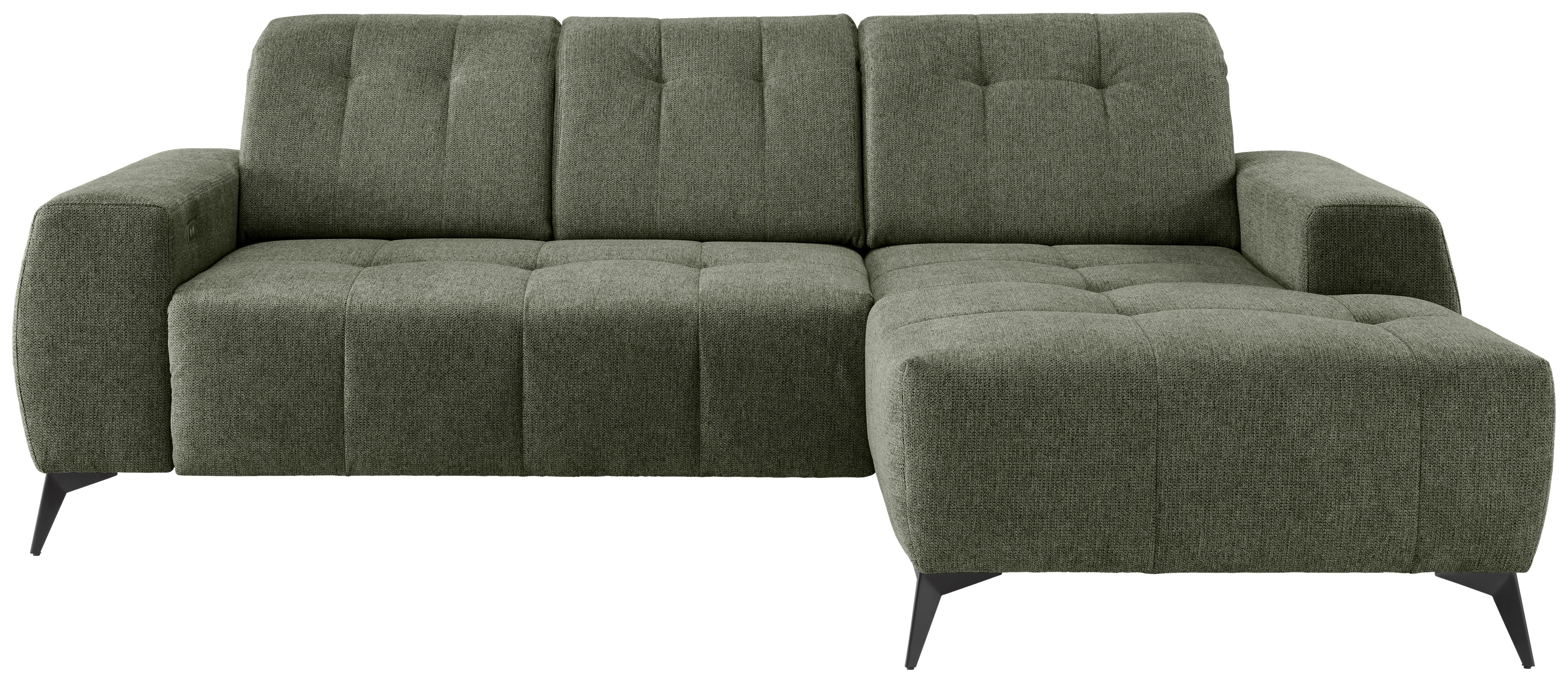 Ecksofa Sano, Grün S: 258x180 cm - Schwarz/Grün, MODERN, Textil (258/180cm) - Livetastic