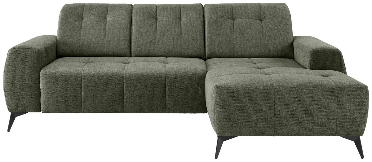 Ecksofa Sano, Grün S: 258x180 cm - Schwarz/Grün, MODERN, Textil (258/180cm) - Livetastic