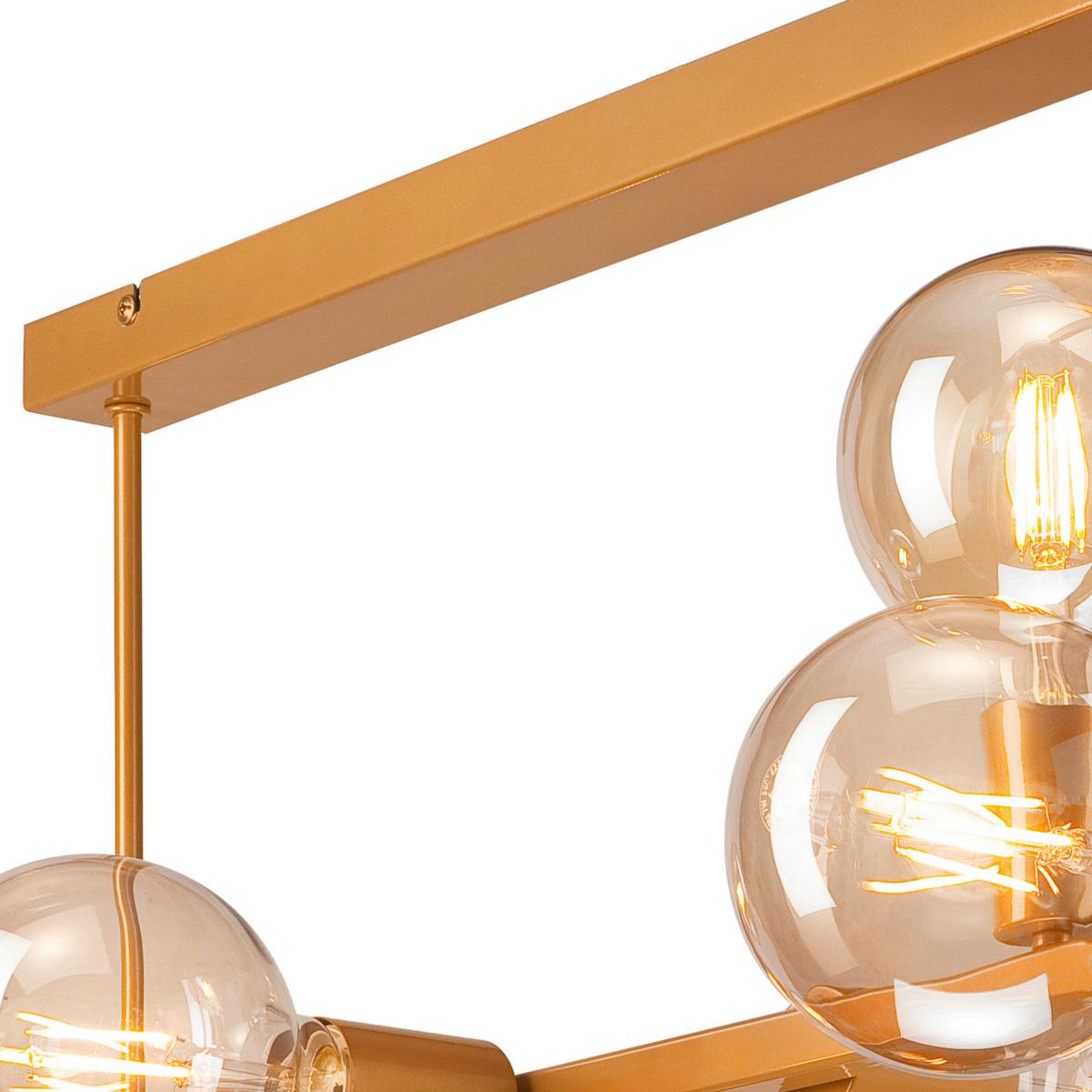 Hängeleuchte Astrid Goldfarben H: 90 cm - Goldfarben, Basics, Glas/Metall (90cm)