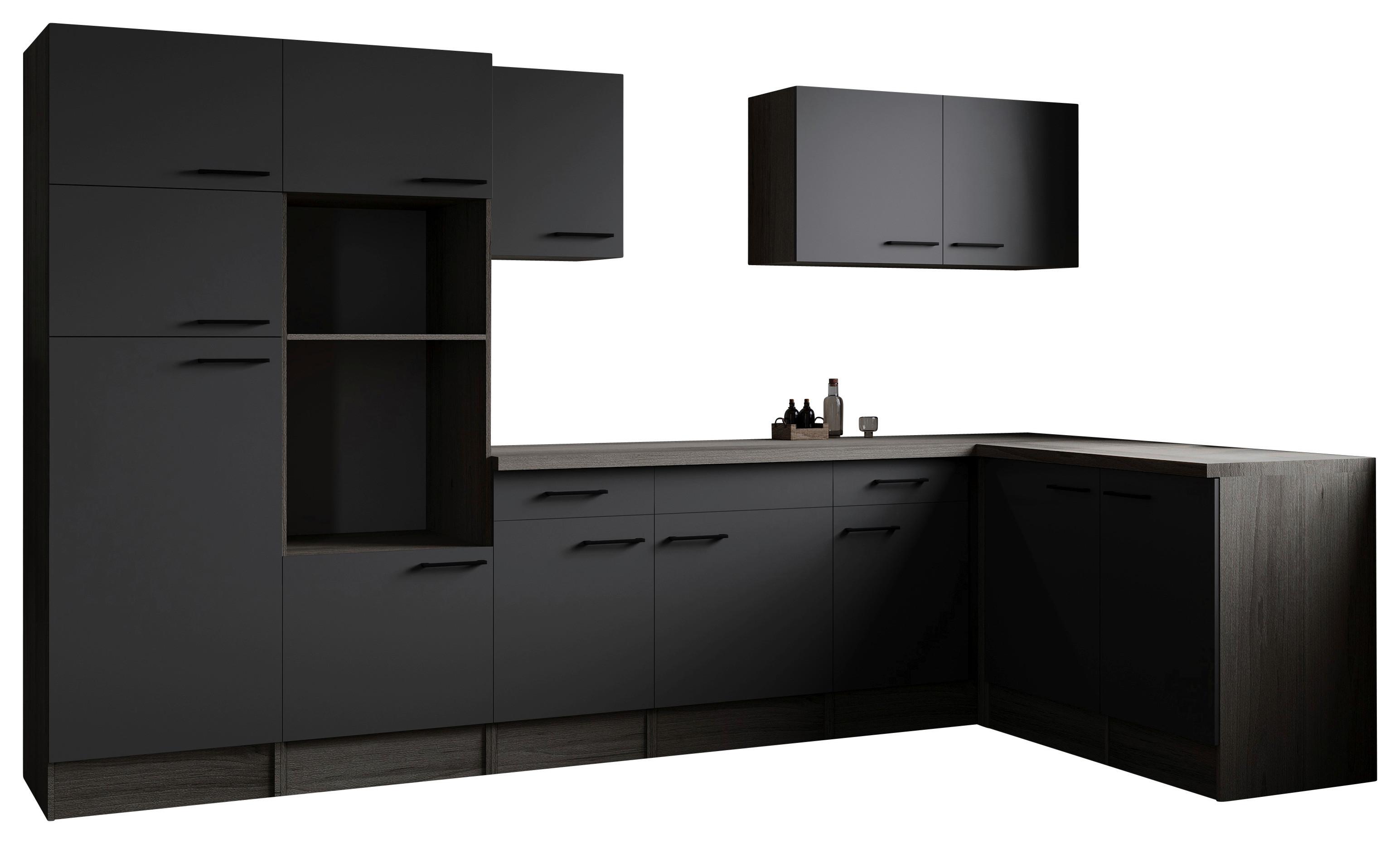 Eckküche Oliver Grau, Eiche Dekor S: 340x172cm - Eichefarben/Grau, Design, Holzwerkstoff (340/172cm) - Respekta