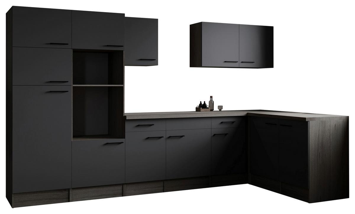 Eckküche Oliver Grau, Eiche Dekor S: 340x172cm - Eichefarben/Grau, Design, Holzwerkstoff (340/172cm) - Respekta