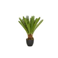 Kunstpflanze Cycas - Schwarz/Grün, Basics, Kunststoff/Textil (70/70/70cm) - MID.YOU