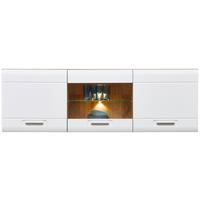 Hängevitrine Auris B: 164,3 cm Eiche Dekor/Weiß - Weiß, MODERN, Glas/Holzwerkstoff (164,3/52/37,1cm) - Luca Bessoni