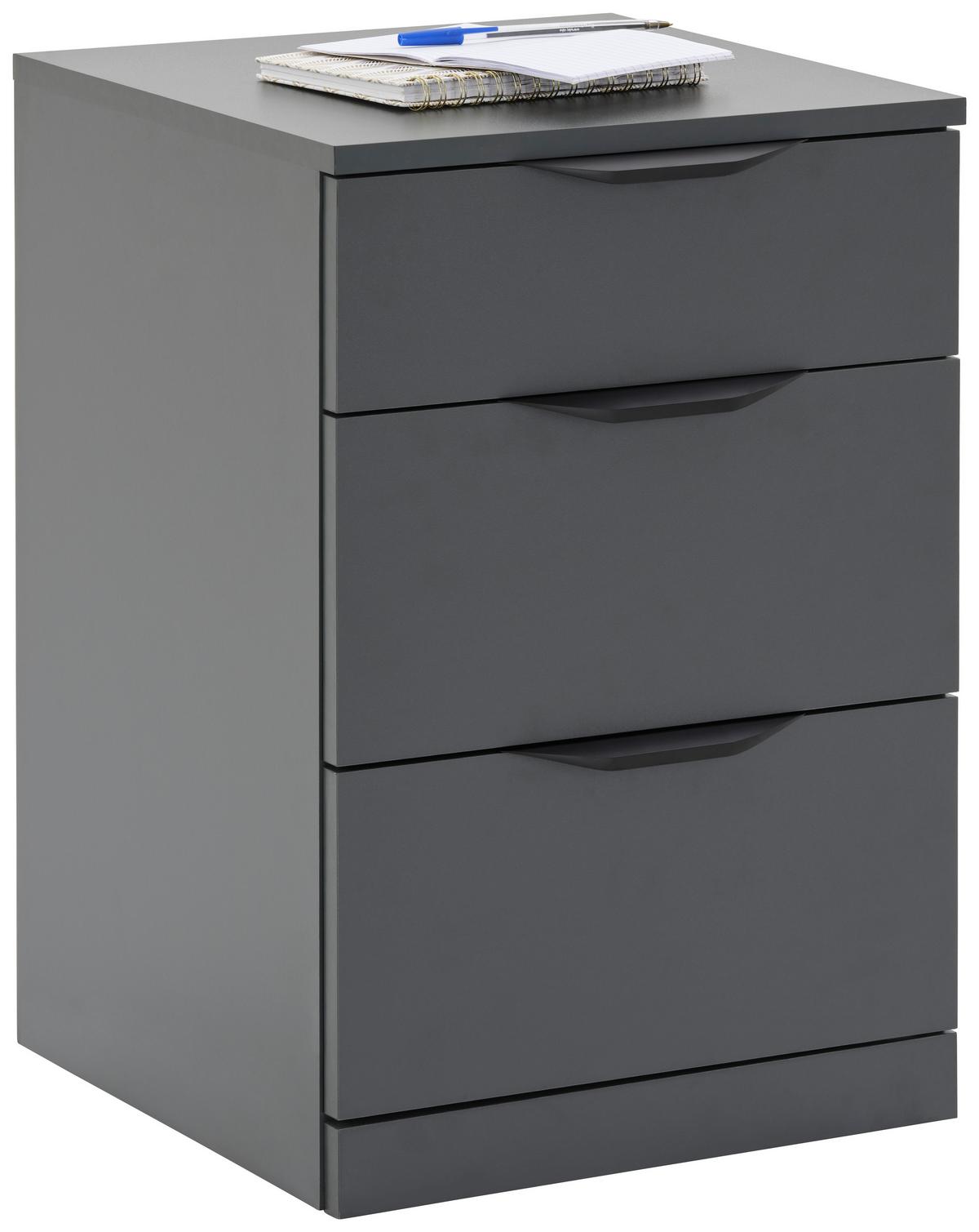 Kommode Rimini Mit 3 Laden Antharzit, B: 40 cm - Anthrazit, Trend, Holzwerkstoff/Kunststoff (40/60,1/40cm)