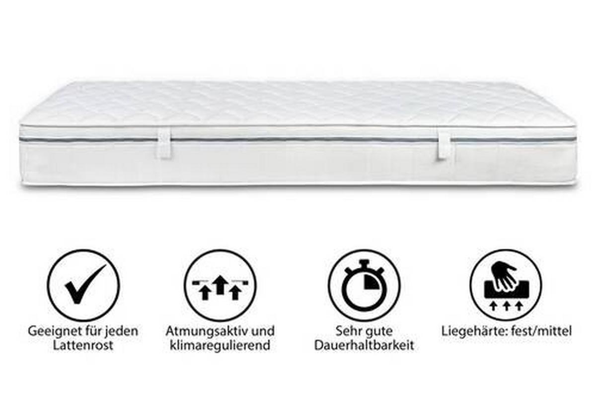 Kaltschaummatratze Air Deluxe 90x200 Cm H2/h3 H: 23 Cm - Weiß, Basics, Textil (90/200cm) - MID.YOU