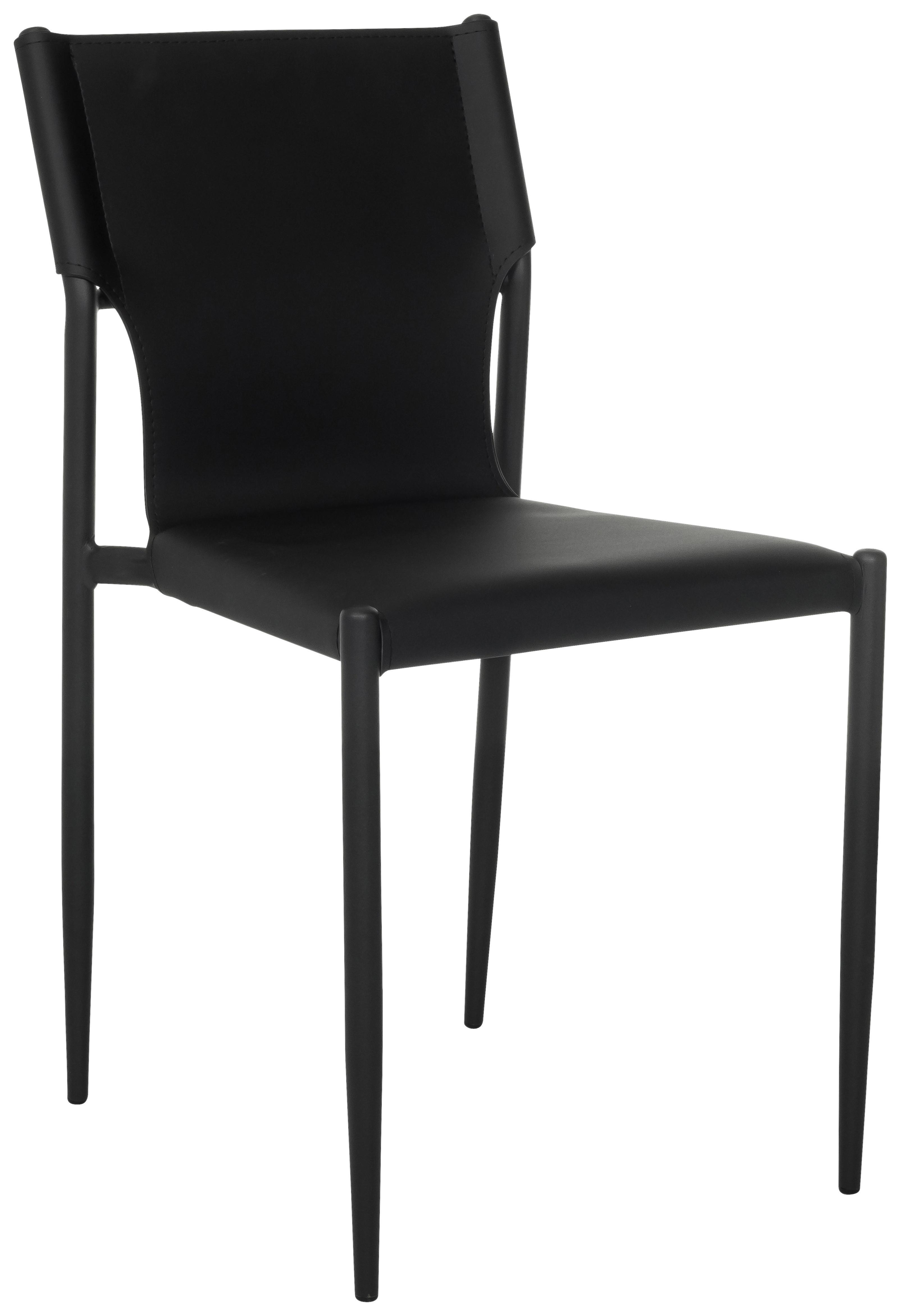 Besucherstuhl Ellon V Schwarz B: 44 cm - Schwarz, MODERN, Leder/Metall (44/82/52cm) - MID.YOU